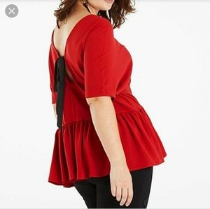Red Peplum Top